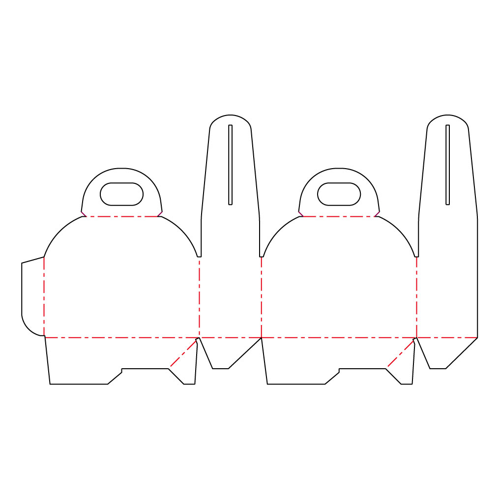 ピロー形式の箱にマチがあるタイプです。曲面にデザイン性があります。